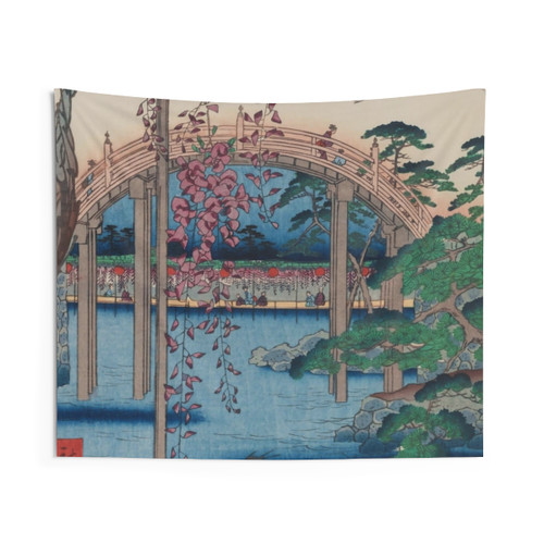 Vintage Japanese Ukiyo-e Woodblock Print Tapestry