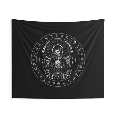 Holy Death Santa Muerte Tapestry - Gothic Punk Rock Art