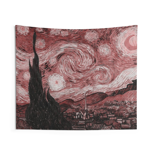 Pink Starry Night Tapestry - Ethereal and Dreamy Wall Decor