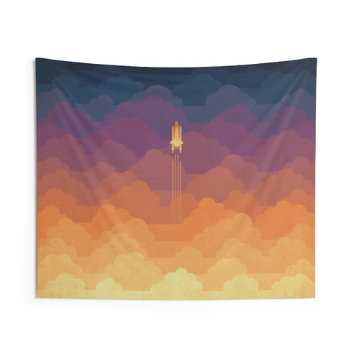 Clouds Tapestry - Vibrant Space and Sky Wall Hanging