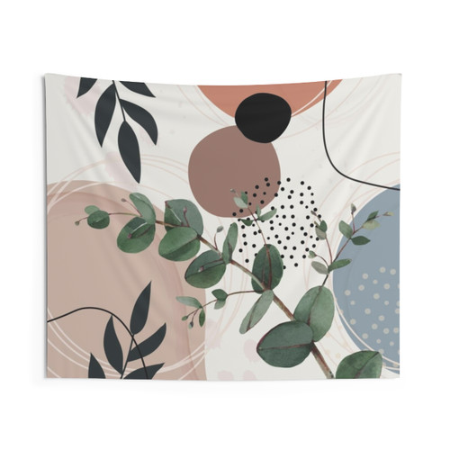 Eucalyptus Branch Abstract Watercolor Tapestry