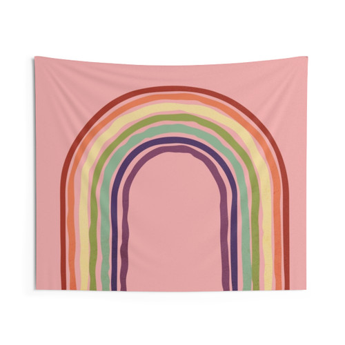 Vintage Rainbow Tapestry - Retro 70s Style Wall Hanging
