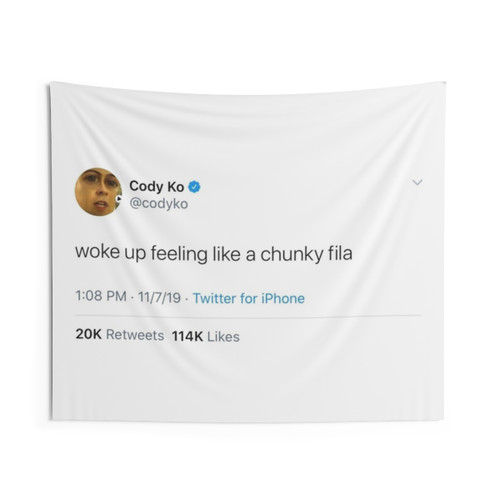 Cody Ko Tweet Tapestry - Funny Youtube Aesthetic