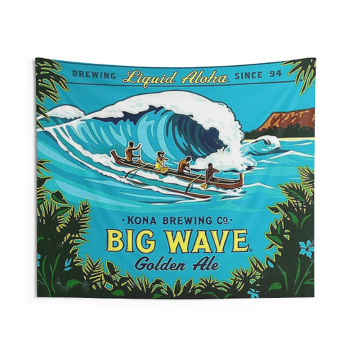 Kona Wave Surfer Tapestry - Surf-Inspired Wall Hanging