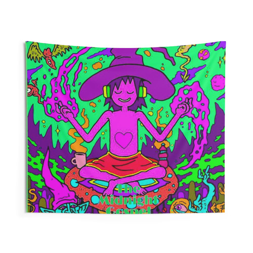 Vibrant Midnight Gospel Tapestry Art