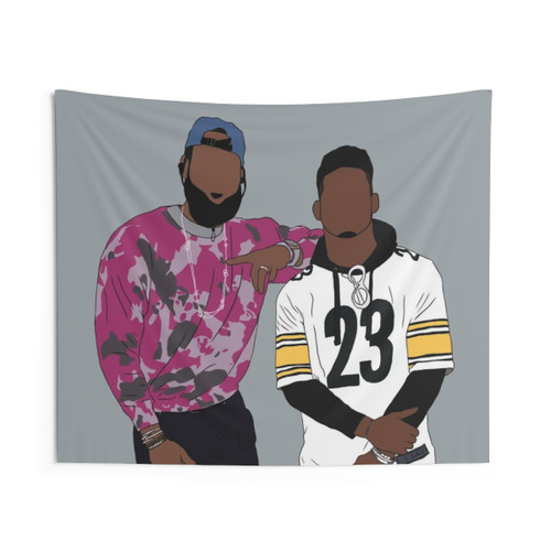 LeBron James and JuJu Smith-Schuster Sports Tapestry