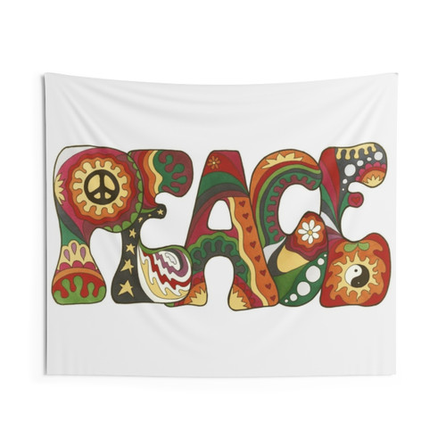 Vintage Psychedelic Peace Tapestry
