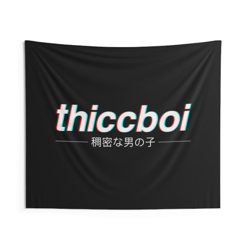 Aesthetic Japanese Tapestry with Thicc Boi Logo