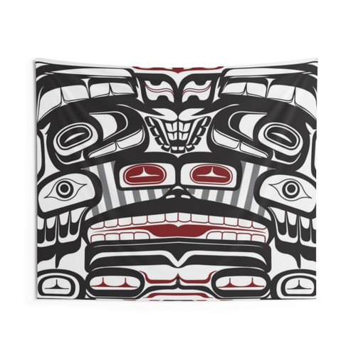 Thunderbird Bear Orca Totem Pole Tapestry