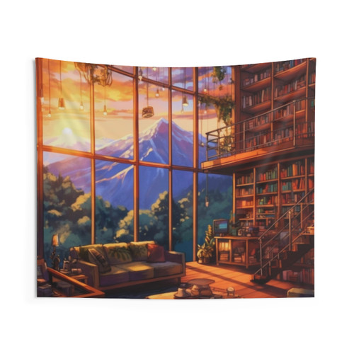 Dreamy Library Tapestry - Nature Digital Art Decor