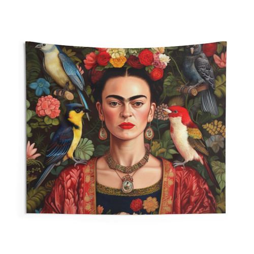 Frida Kahlo Tapestry - Vibrant Mexican Art Wall Hanging