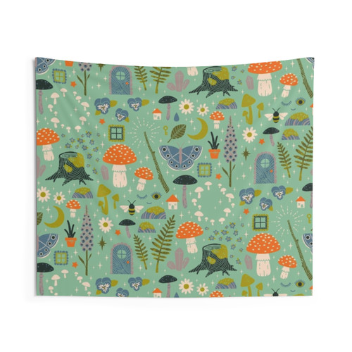 Fairy Garden Tapestry - Whimsical Floral Home Decor