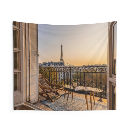 Eiffel Tower Tapestry - Breathtaking Paris Skyline at Sunset