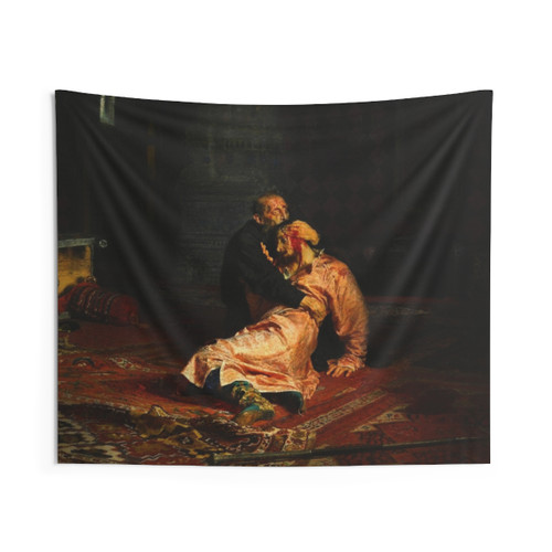 Vivid Retro Ivan the Terrible and His Son Ivan Tapestry