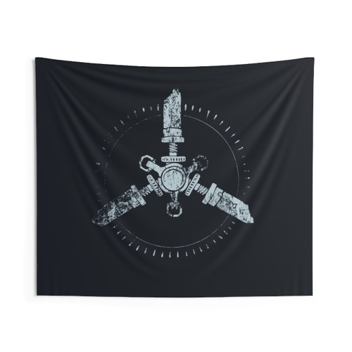 Distressed bonecharm design tapestry from Dishonored video game