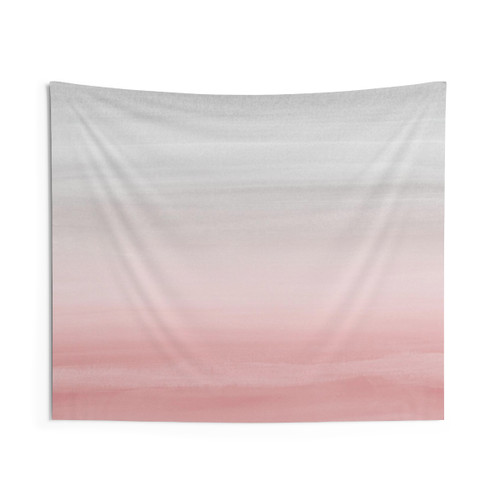 Blush Gray Watercolor Abstract Art Tapestry