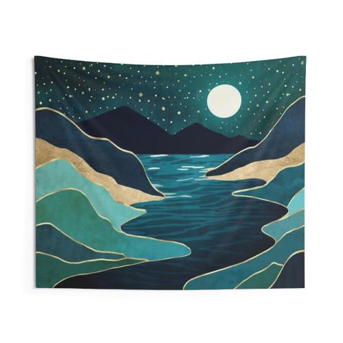 Celestial Moon Water Vista Tapestry Wall Decor