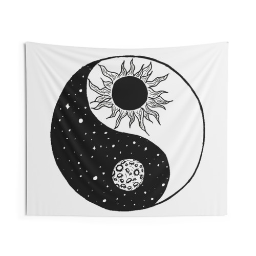 Yin Yang Sun Moon Tapestry - Celestial Wall Art