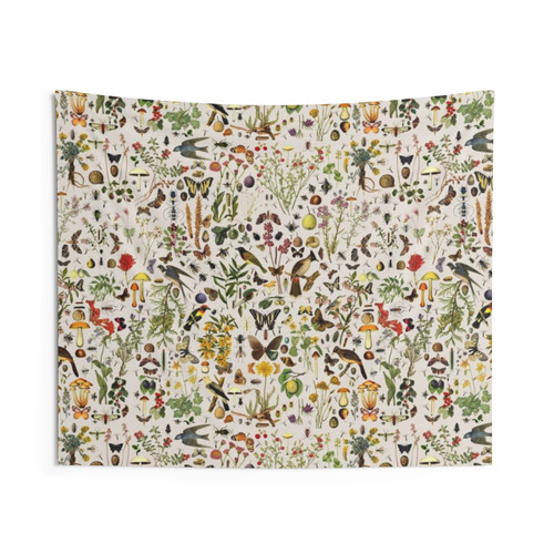 Vibrant USA Tapestry with Native Flora and Fauna