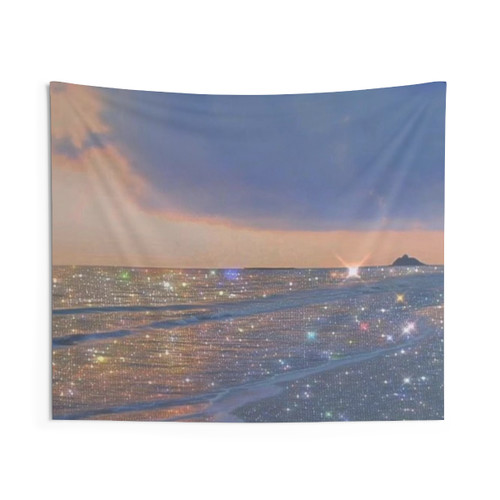 Glitter Ocean Aesthetic Tapestry Wall Hanging