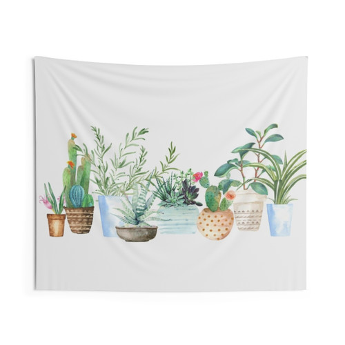 Watercolor Plants Tapestry