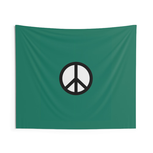 Green Peace Sign Tapestry for Indie Rock Decor