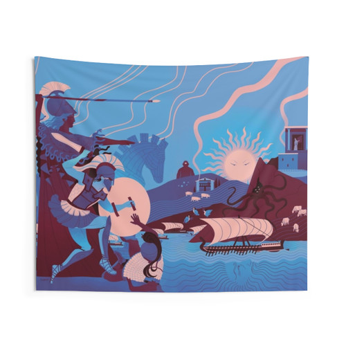 Homeric Landscape Winter Tapestry - Mythological Artwork