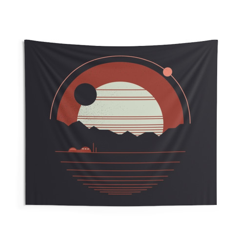 Solitude Tapestry - Minimalist Space Landscape Art