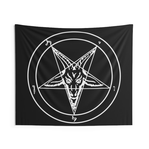 Baphomet Pentagram Tapestry