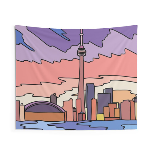 Toronto Skyline Tapestry by Elebea