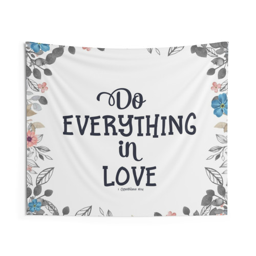 Christian Watercolor Quote Tapestry Wall Art