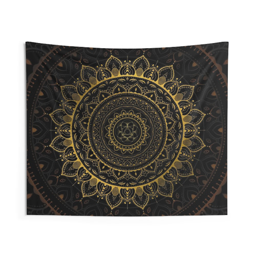 Gold Zen Mandala Tapestry Wall Decor