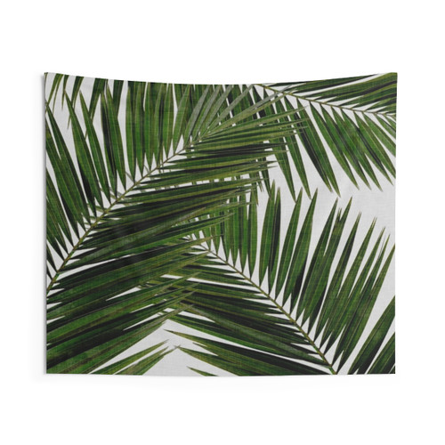 Palm Leaf Green Watercolor Tapestry