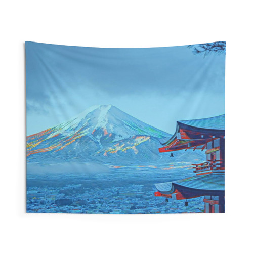 Vintage Mount Fuji Tapestry Wall Art