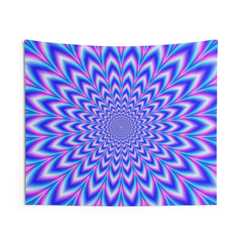 Psychedelic Blue and Pink Tapestry