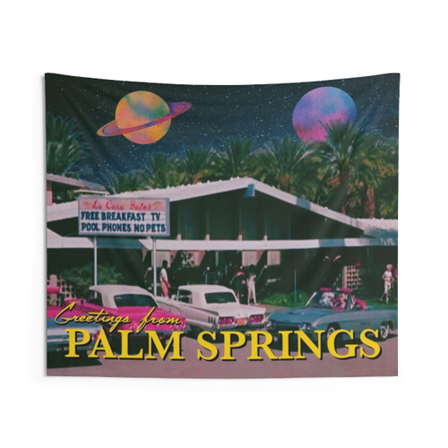 Retro Palm Springs Tapestry - Surreal 70s/80s Vacation Decor
