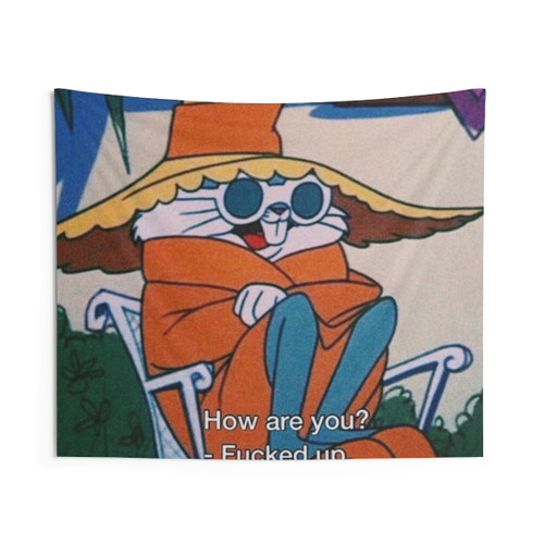 Funny Trippy Cartoon Tapestry