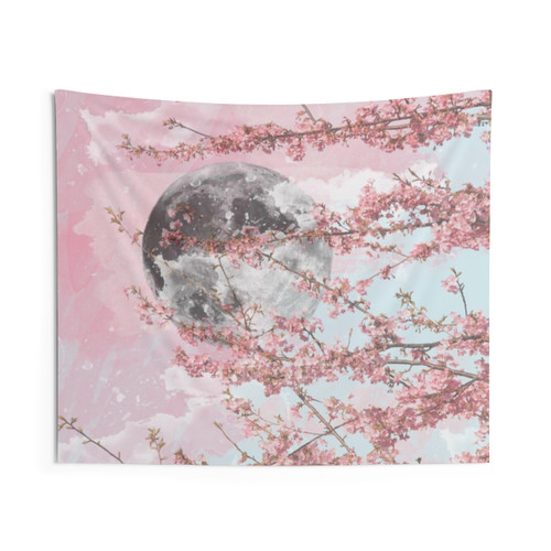 Spring Moon Tapestry - Fantasy Nature Wall Hanging