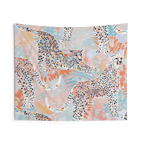 Colorful Cheetah Tapestry Wall Hanging