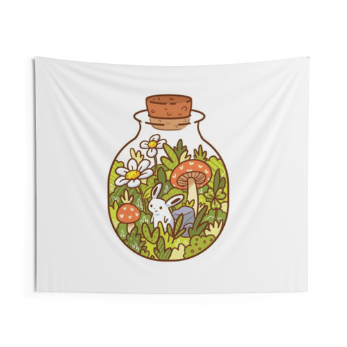 Bunny in a Bottle Tapestry Wall Hanging