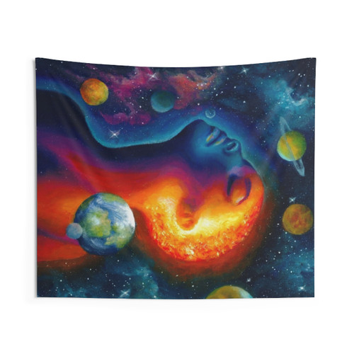 Spaced Out Cosmic Tapestry with Surreal Galactic Imagery