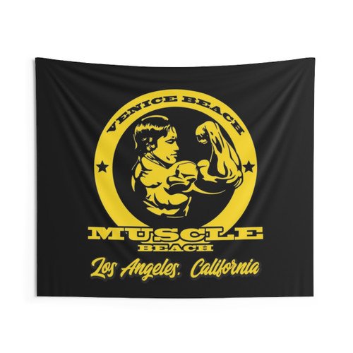 Arnold Schwarzenegger Tapestry - Iconic Bodybuilding Artwork from Venice Beach