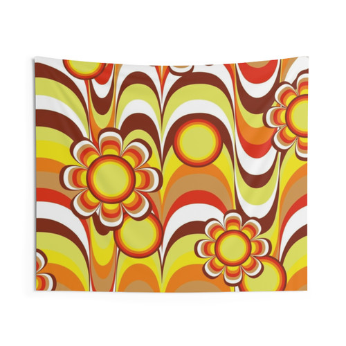 60s Psychedelic Flower Tapestry