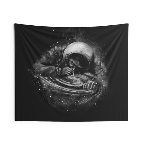 Space-themed tapestry with astronaut and galaxy design