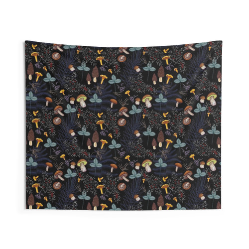 Dark Forest Mushroom Tapestry