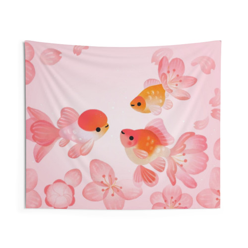 Cherry Blossom Goldfish Tapestry