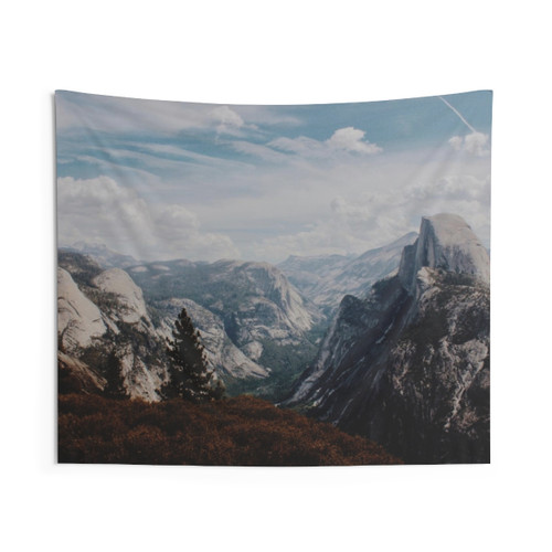 Yosemite National Park Tapestry Featuring Glacier Point and Mountains