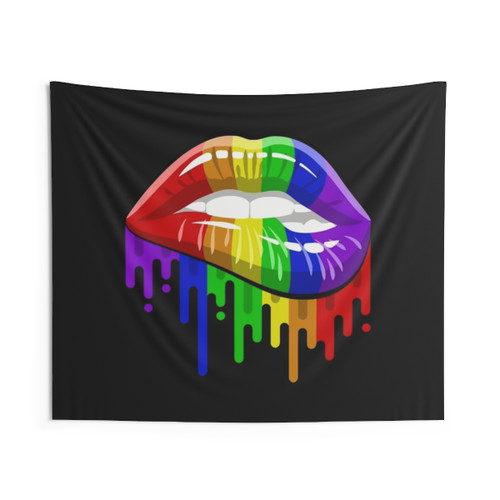 Rainbow LGBT Pride Lips Tapestry