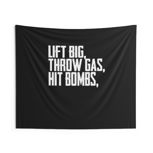 Lift Big Throw Tapestry with Gas Hit Bombs Design