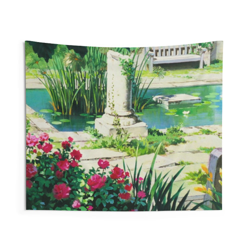 Anime Flowers Landscape Tapestry Wall Hanging